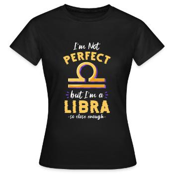 Waage Tierkreiszeichen Aberglaube Geburt - Frauen T-Shirt - Schwarz - Vorne - AI Model Female 172 dark (172cm)