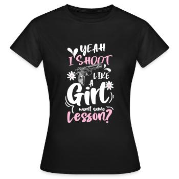 Waffe Munition Schusswaffe - Frauen T-Shirt - Schwarz - Vorne - AI Model Female 172 dark (172cm)