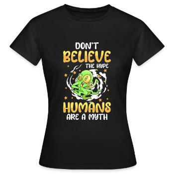 Alien Spaceship Extraterrestrial Aliens - T-shirt Femme - noir - Devant - AI Model Female 172 dark (172cm)