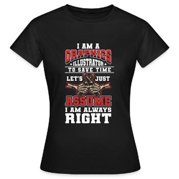 Designerin Gestalter Zeichnung - Frauen T-Shirt - Schwarz - Vorne - AI Model Female 172 dark (172cm)