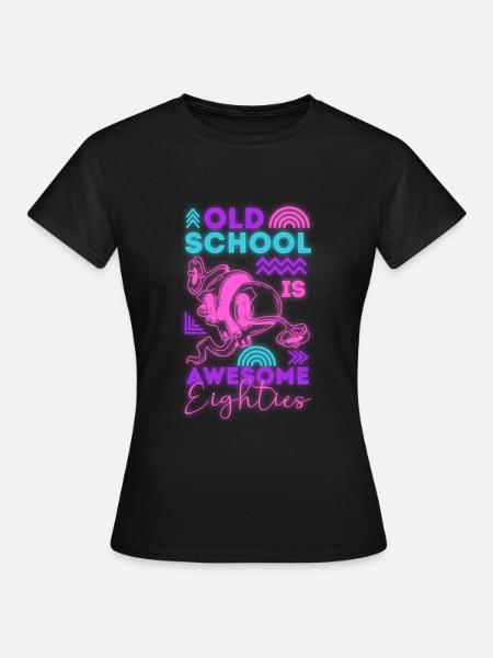 80er Disco Neon Party - Frauen T-Shirt - Schwarz