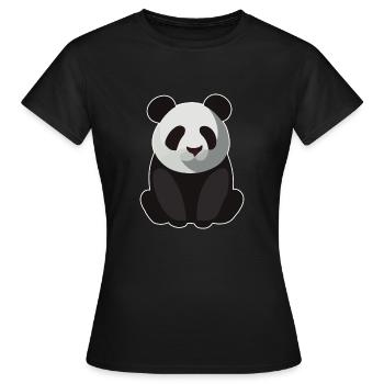 BÉBÉ PANDA ASSIS - T-shirt Femme - noir - Devant - AI Model Female 172 dark (172cm)