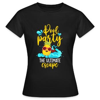 Swmming Pool Pool Party Party Time Cool - T-shirt Femme - noir - Devant - AI Model Female 172 dark (172cm)