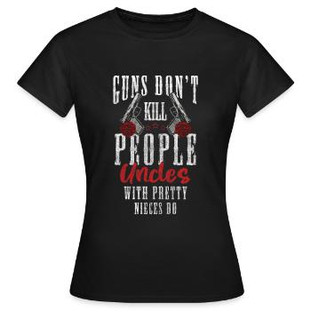 Tir d’arme - T-shirt Femme - noir - Devant - AI Model Female 172 dark (172cm)