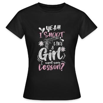 Gun Lover Pistol Sport War - T-shirt Femme - noir - Devant - AI Model Female 172 dark (172cm)