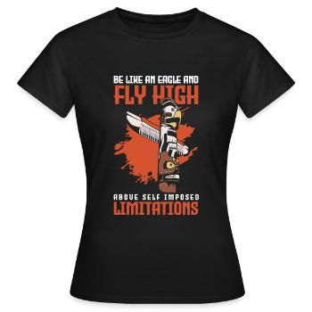 Indianer Ritual Feder Häuptling - Frauen T-Shirt - Schwarz - Vorne - AI Model Female 172 dark (172cm)