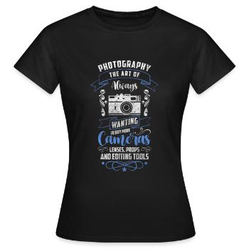 Fotografin Fotografie Fotoshooting - Frauen T-Shirt - Schwarz - Vorne - AI Model Female 172 dark (172cm)