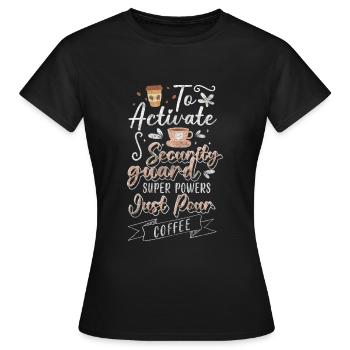 Security Doorman Work Specialist - Women's T-Shirt - black - Front - AI Model Female 172 dark (172cm)