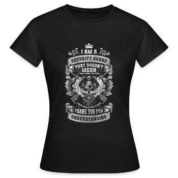 Security guard security order - Women's T-Shirt - black - Front - AI Model Female 172 dark (172cm)