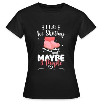 Patinoire Art Hobby Piste - T-shirt Femme - noir - Devant - AI Model Female 172 dark (172cm)