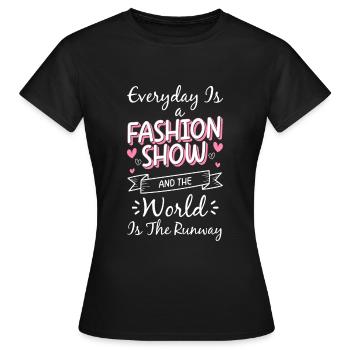Mode Mode Mode Défilé de mode Queen - T-shirt Femme - noir - Devant - AI Model Female 172 dark (172cm)