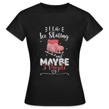 Patinage sur glace Patinoire Patinage de vitesse - T-shirt Femme - noir - Devant - AI Model Female 172 dark (172cm)