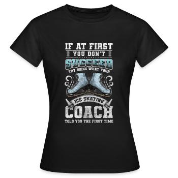 Eislaufen Cool Kunst - Frauen T-Shirt - Schwarz - Vorne - AI Model Female 172 dark (172cm)