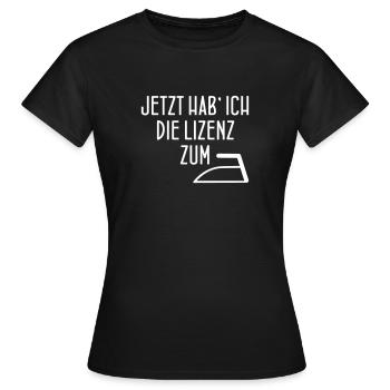 LICENCE TO IRON - Women's T-Shirt - black - Front - AI Model Female 172 dark (172cm)