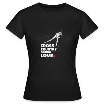 Ich Liebe Cross Country Skiing Stylish Cross - Frauen T-Shirt - Schwarz - Vorne - AI Model Female 172 dark (172cm)