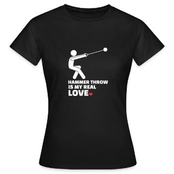 J’adore le lancer du marteau - T-shirt Femme - noir - Devant - AI Model Female 172 dark (172cm)