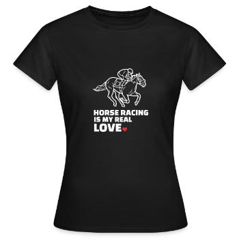 J’adore les courses de chevaux - T-shirt Femme - noir - Devant - AI Model Female 172 dark (172cm)