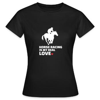 J’adore les courses de chevaux - T-shirt Femme - noir - Devant - AI Model Female 172 dark (172cm)