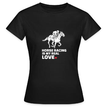 J’adore les courses de chevaux - T-shirt Femme - noir - Devant - AI Model Female 172 dark (172cm)