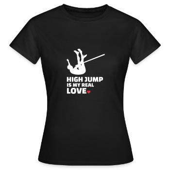 Ich Liebe Hochsprung - Frauen T-Shirt - Schwarz - Vorne - AI Model Female 172 dark (172cm)