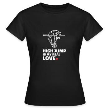 Ich Liebe Hochsprung - Frauen T-Shirt - Schwarz - Vorne - AI Model Female 172 dark (172cm)