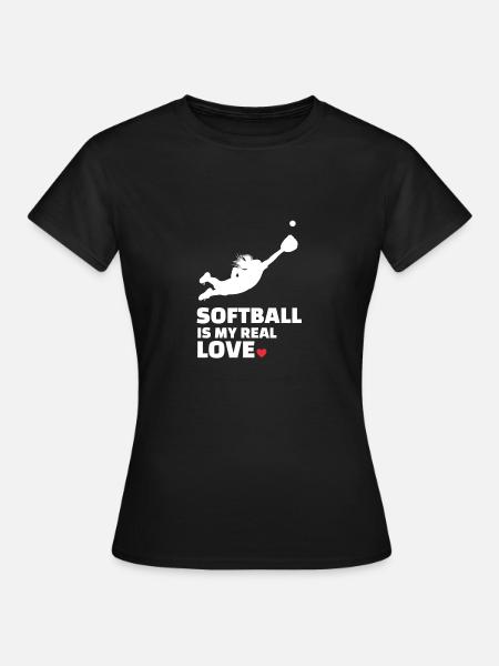 Ich Liebe Softball - Frauen T-Shirt - Schwarz