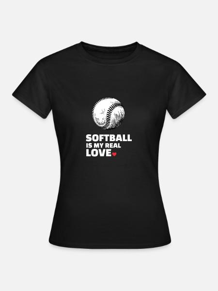 Ich Liebe Softball - Frauen T-Shirt - Schwarz