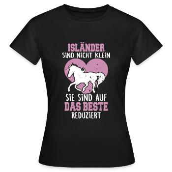 Isländer Sind Nicht Klein Pferde Spruch - Frauen T-Shirt - Schwarz - Vorne - AI Model Female 172 dark (172cm)