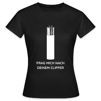 CLIPPER DIEB FEUERZEUG - Frauen T-Shirt - Schwarz - Vorne - AI Model Female 172 dark (172cm)