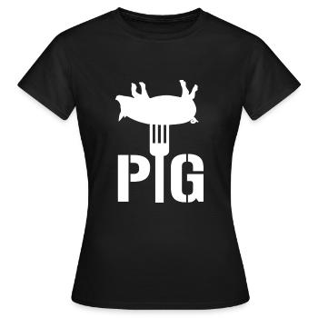 Pig Porc Sau Grillen - T-shirt Femme - noir - Devant - AI Model Female 172 dark (172cm)