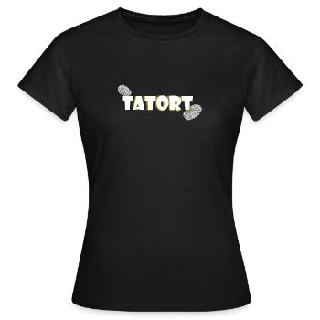 SCÈNE DE CRIME Empreintes digitales Crime Design - T-shirt Femme - noir - Devant - AI Model Female 172 dark (172cm)