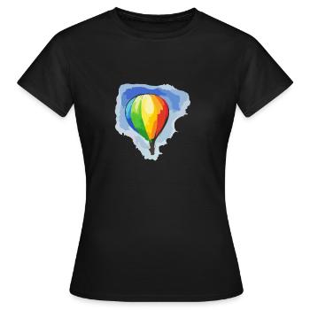 Heißluftballon - Frauen T-Shirt - Schwarz - Vorne - AI Model Female 172 dark (172cm)