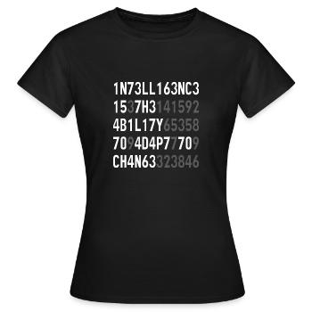 L'intelligence est la capacité de s'adapter au changement - T-shirt Femme - noir - Devant - AI Model Female 172 dark (172cm)