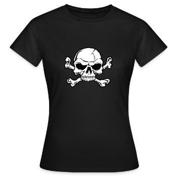 Tête de Mort de Pirate - T-shirt Femme - noir - Devant - AI Model Female 172 dark (172cm)