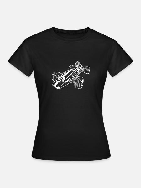 Rennwagen / Coche de carreras 02_wei ß - Camiseta mujer - negro