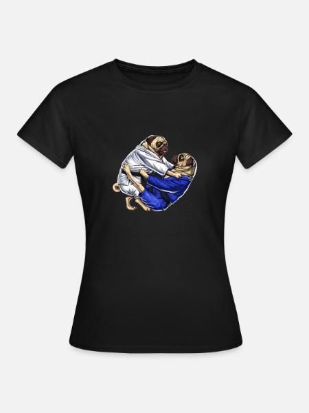 Jiu-Jitsu Möpse - Frauen T-Shirt - Schwarz