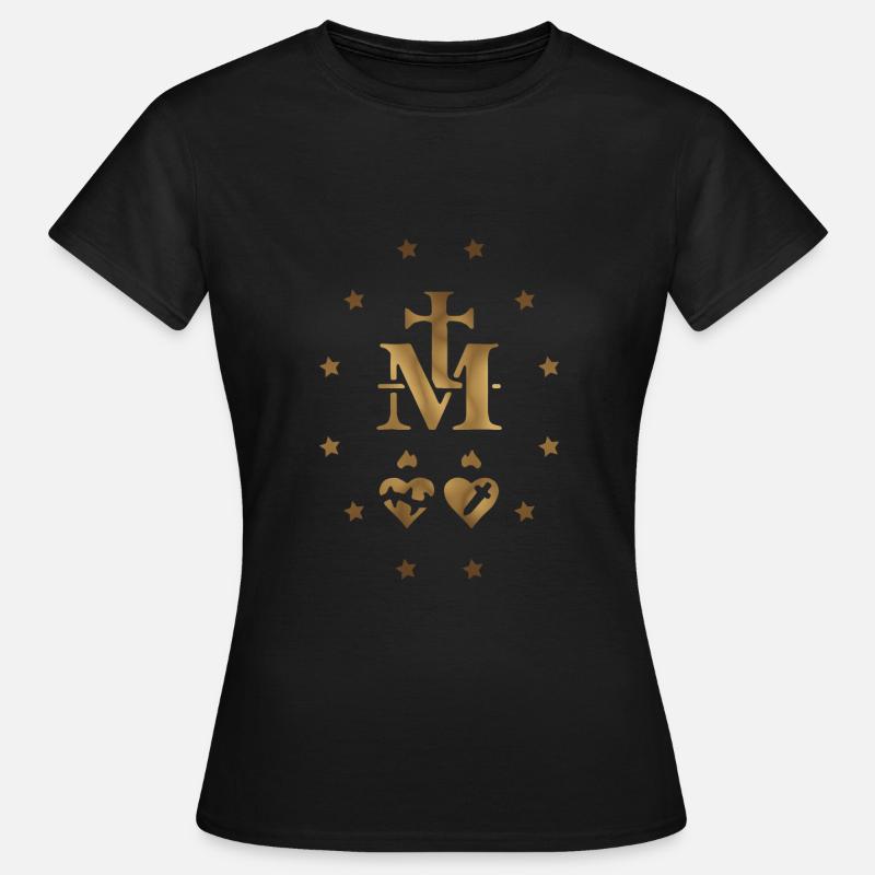 Médaille Miraculeuse (Médaille de l'Immaculée Conception) - T-shirt Femme - noir