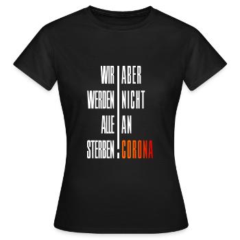 Corona - Frauen T-Shirt - Schwarz - Vorne - AI Model Female 172 dark (172cm)