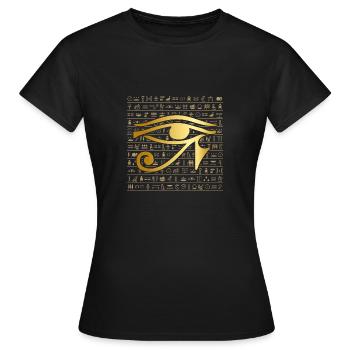 Hieroglyphen Ägypten Auge Geschenk - Frauen T-Shirt - Schwarz - Vorne - AI Model Female 172 dark (172cm)