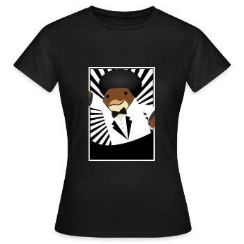 Pingu Rudi der Kellner - Frauen T-Shirt - Schwarz - Vorne - AI Model Female 172 dark (172cm)