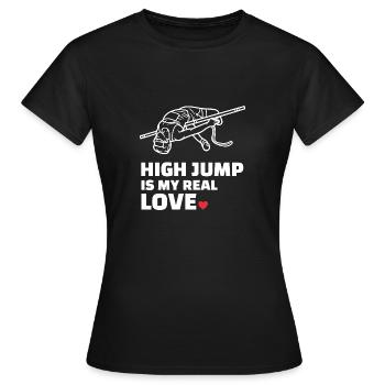 Ich Liebe Hochsprung - Frauen T-Shirt - Schwarz - Vorne - AI Model Female 172 dark (172cm)