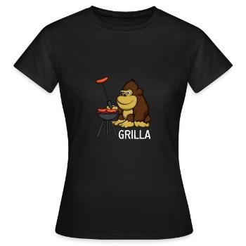 Grilla Wortin illustrateur Cadeau - T-shirt Femme - noir - Devant - AI Model Female 172 dark (172cm)