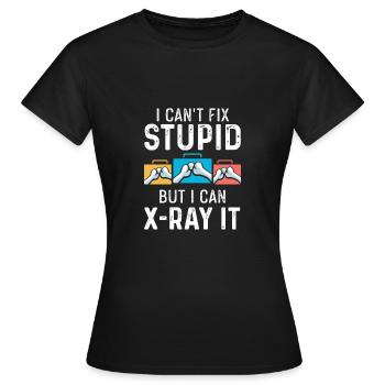 Kann nicht dumm reparieren Sarkastische Person Gif - Frauen T-Shirt - Schwarz - Vorne - AI Model Female 172 dark (172cm)