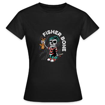 Fishing Bone Fishing Captain Gift - Women's T-Shirt - black - Front - AI Model Female 172 dark (172cm)