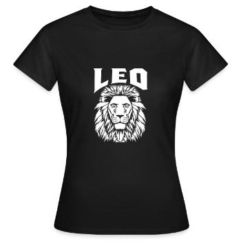 Leo -Zodiac -Zeichen Zodiac -Fan und Naturliebhabe - Frauen T-Shirt - Schwarz - Vorne - AI Model Female 172 dark (172cm)