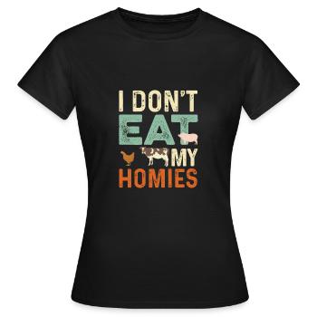 Ne mangez pas de homies poison végétarien - T-shirt Femme - noir - Devant - AI Model Female 172 dark (172cm)