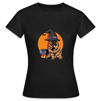 Halloween Deutscher Schäferhund Halloween -Fan Gif - Frauen T-Shirt - Schwarz - Vorne - AI Model Female 172 dark (172cm)