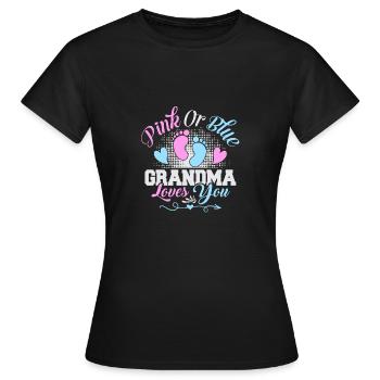 Grand-mère rose ou bleue vous aime révélation de sexe - T-shirt Femme - noir - Devant - AI Model Female 172 dark (172cm)