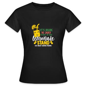 C’est impoli regarder buveur de limonade - T-shirt Femme - noir - Devant - AI Model Female 172 dark (172cm)