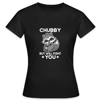 Mollig, aber ich werde dich bekämpfen, freches Was - Frauen T-Shirt - Schwarz - Vorne - AI Model Female 172 dark (172cm)